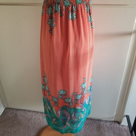 One Clothing Orange&Teal tube Maxi dress. Sz. S - Picture 5 of 5